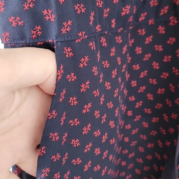 MAISON SCOTCH | Hawaiian jumpsuit hibiscus navy coral red sz 6 - Picture 6 of 11